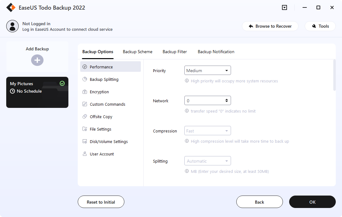 screenshot of EaseUS Todo Backup